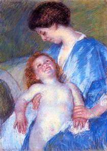 Baby Smiling up at Her Mother - Mary Cassatt