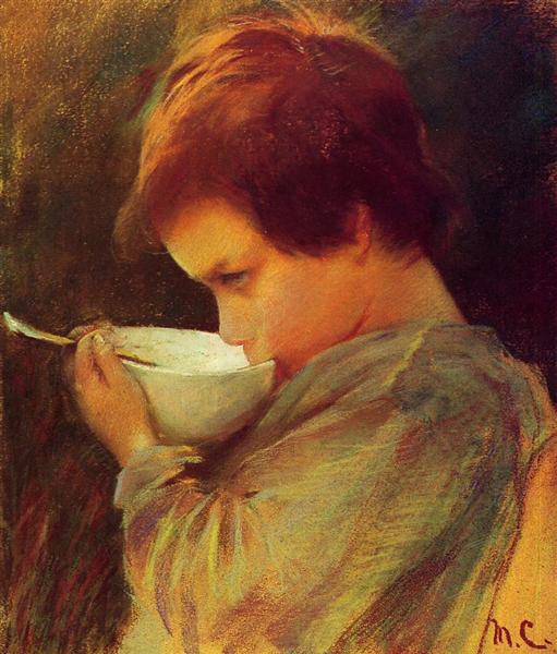 Child Drinking Milk, c.1868 - Mary Cassatt