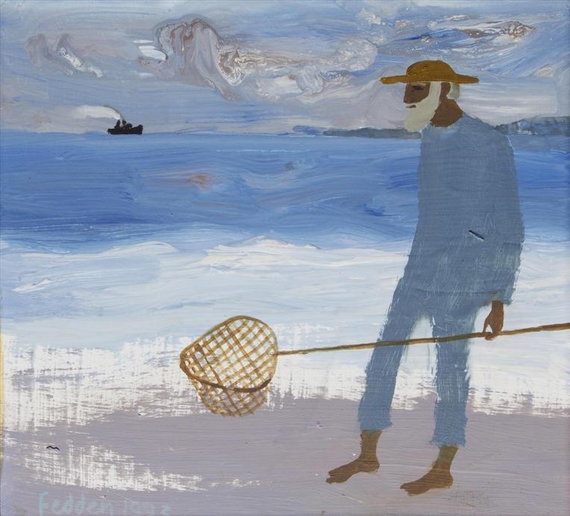 Julian with a fishing net, 1993 - Mary Fedden