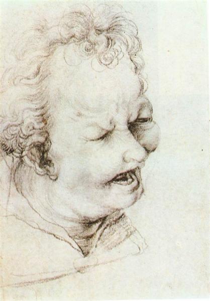 Head of a Shouting Man, c.1520 - Матіас Грюневальд