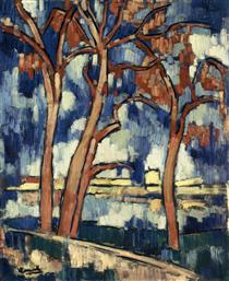 Landscape with Red Trees Chatou - Maurice de Vlaminck