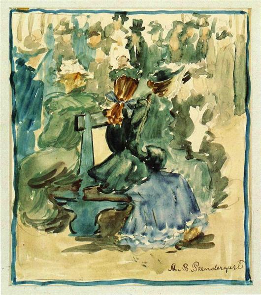 Ladies Seated on a Bench (also known as Ladies in the Park), c.1893 - c.1894 - Maurice Prendergast