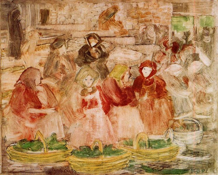 Market Scene, c.1898 - c.1899 - Морис Прендергаст