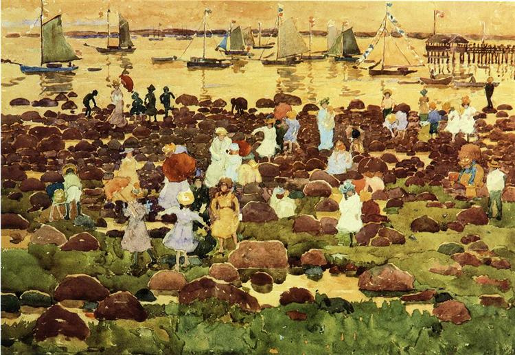 Revere Beach, c.1896 - c.1897 - Морис Прендергаст