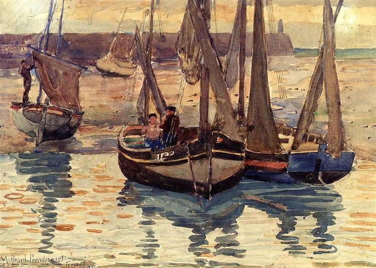Small Fishing Boats, Treport, France, 1894 - Maurice Prendergast