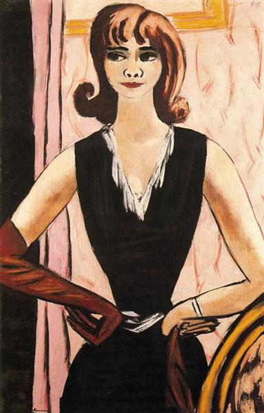 Portrait of Quappi in pink and purple, 1931 - 馬克斯·貝克曼