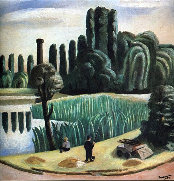 with poplars, 1924 - Max Beckmann - WikiArt.org