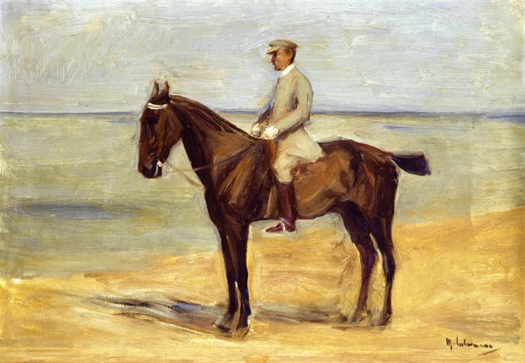 Rider on the Beach Facing Left, 1911 - Макс Ліберман