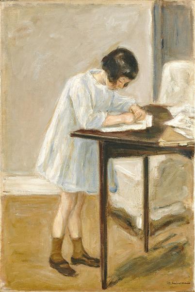 The Artist's Granddaughter at the Table, 1923 - 马克思·利伯曼