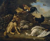 Natureza-morta com animais - Melchior d'Hondecoeter