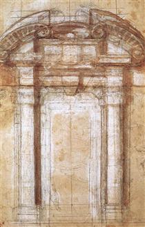 Study for the Porta Pia (a gate in the Aurelian Walls of Rome) - 米開朗基羅