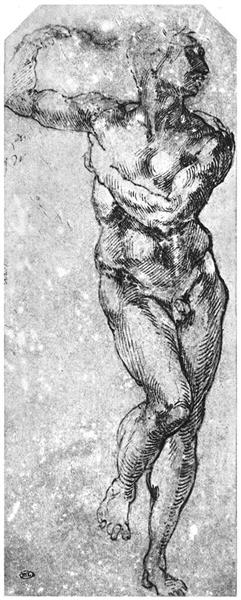 Study of nude man, 1510 - 1511 - Michelangelo