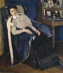 Portrait of O. M. Nesterova, the artist's daughter - Michail Wassiljewitsch Nesterow