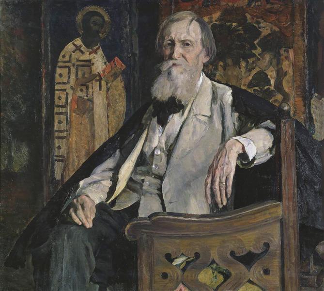 Portrait of Victor Vasnetsov, 1925 - Михаил Нестеров