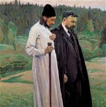 The Philosophers: Portrait of Sergei Bulgakov and Pavel Florenskiy - Mijaíl Nésterov