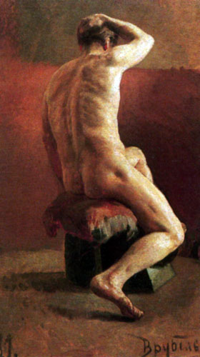 Male nude, c.1882 - Mikhail Vrubel