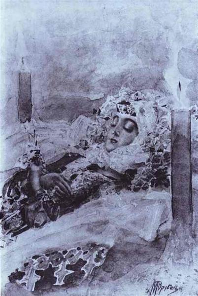 Tamara Lying in State, 1891 - Michail Alexandrowitsch Wrubel