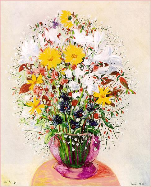 Bouquet of flowers - Moise Kisling