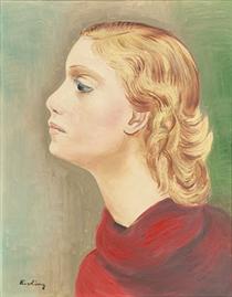 Bust of young woman left profile - Moïse Kisling