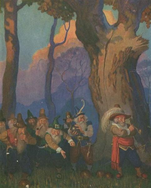 Though these folks were evidently amusing themselves, yet they maintained the gravest faces, the most mysterious silence - N. C. Wyeth