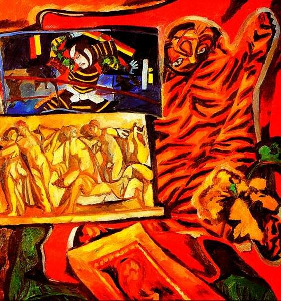 Still Life with Tiger, 1915 - Наталья  Гончарова