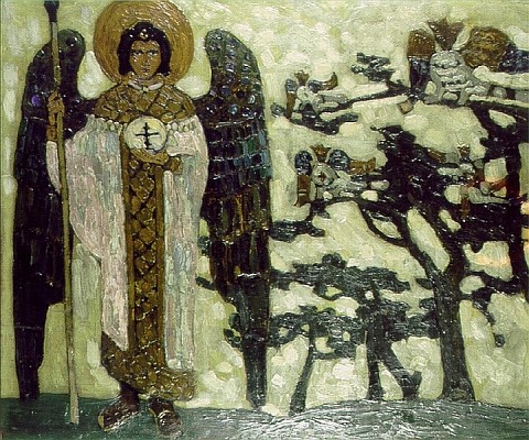 Archangel (Study to "Treasures of angels"), 1904 - Николай  Рерих