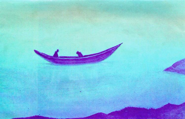 Sadness (Two in boat), 1939 - Nicholas Roerich