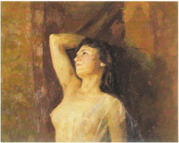 Study of female nude, 1895 - Николай  Рерих