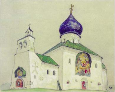 Шкіц із храмом Святого Олексія, 1909 - Микола Реріх