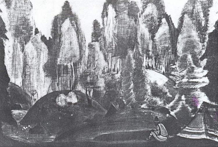 Study of scene design for "Snow Maiden", 1921 - Nicolas Roerich