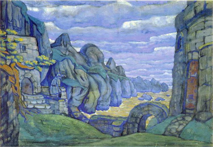 Tristan's castle in Brittany, 1912 - Nikolái Roerich