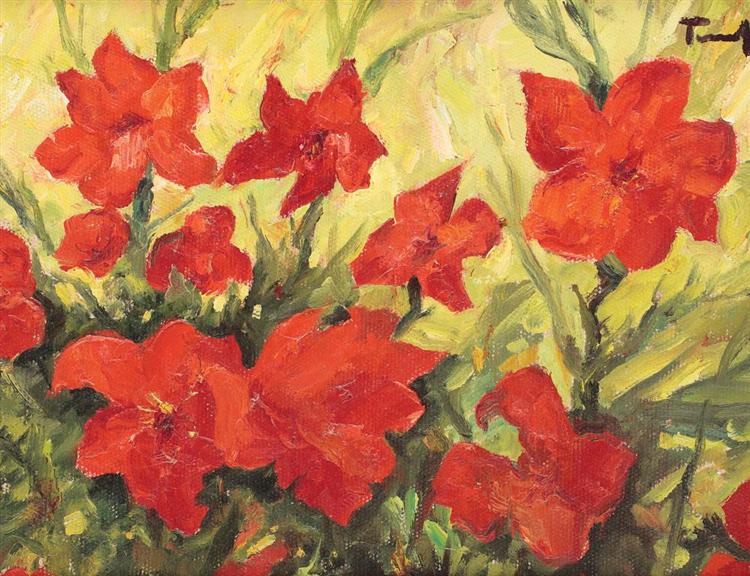 Clematis Red Flowers, 1935 - Николае Тоница