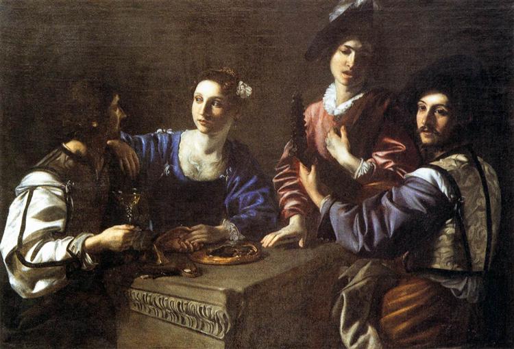 Compagnie avec un joueur de luth, c.1623 - Nicolas Tournier