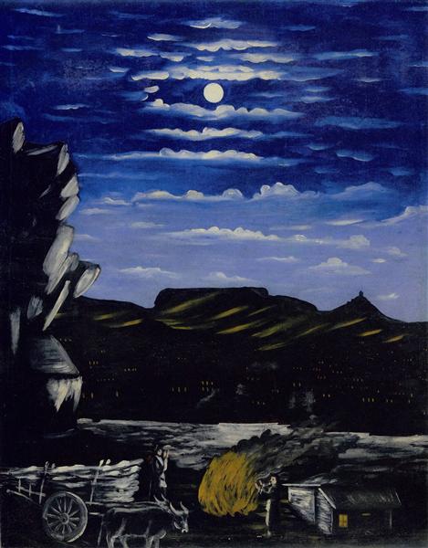 Арсенальская гора ночью, 1908 - Нико Пиросмани
