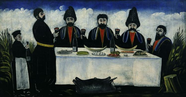 The feast of four citizens - Niko Pirosmani