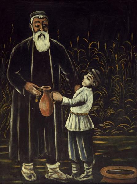 Peasant and his son, 1908 - Niko Pirosmani