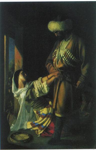Leila and Khaji-Abrek, 1852 - Микола Ґе