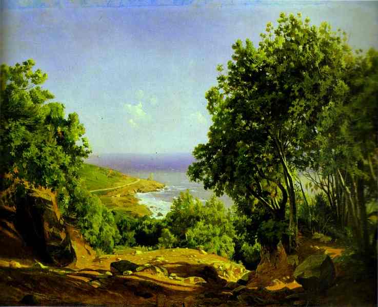 Livorno. Road to the Sea at Antiniano near Livorno, 1862 - Микола Ґе