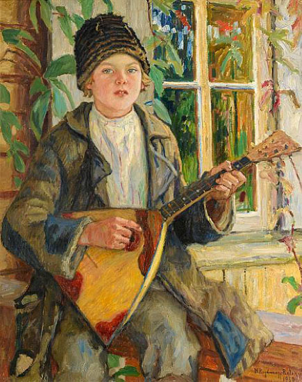 Мальчик с балалайкой, 1930 - Николай Богданов-Бельский