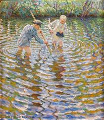 Boys Catching Fish - Nikolay Bogdanov-Belsky