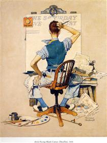 Artist Facing Blank Canvas - Norman Rockwell