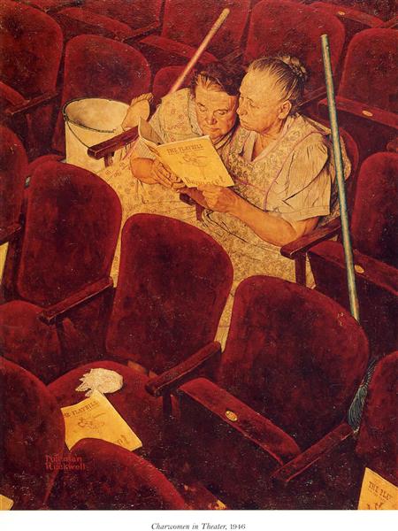 Norman Rockwell, Charwomen in Theater, 1946 ©Norman Rockwell