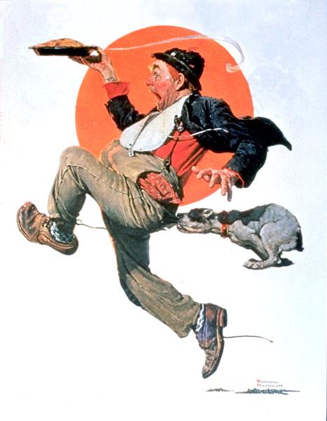 Running with Pie, 1928 - Norman Rockwell