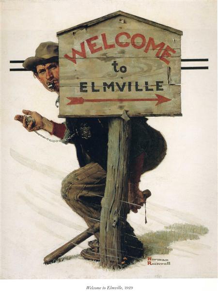 Trap in Elmville, 1929 - Norman Rockwell