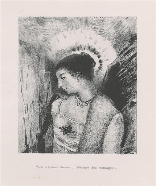 Here is the Good Goddess, the Idaean mother of the mountains (plate 15), 1896 - Одилон Редон