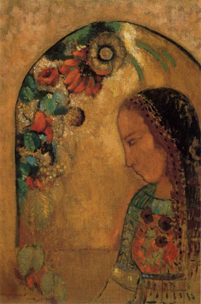 Lady of the Flowers, c.1895 - 奥迪隆·雷东