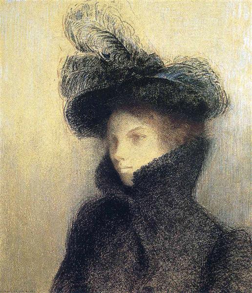 Portrait of Marie Botkine, 1900 - 奥迪隆·雷东
