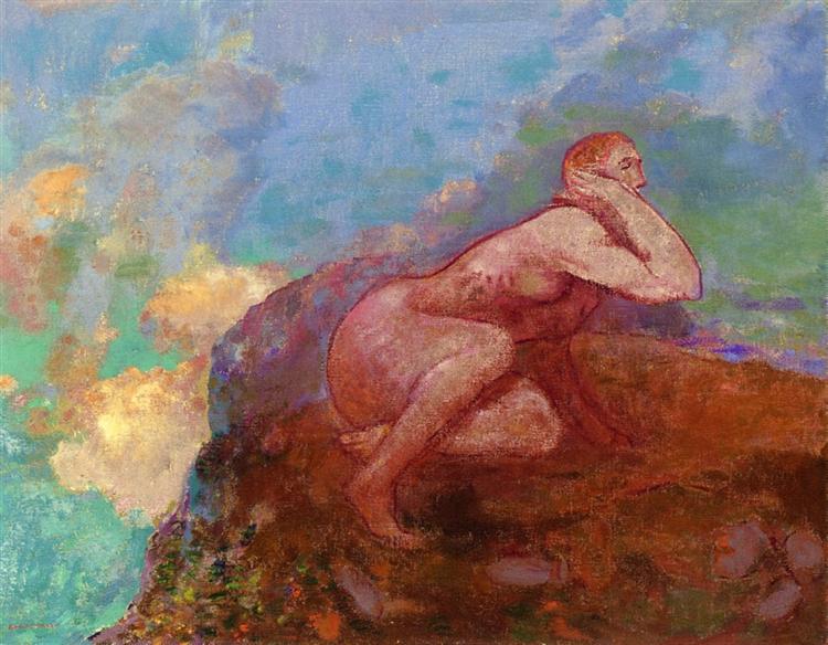 Nude Woman on the Rocks - 奥迪隆·雷东