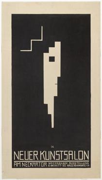 Poster for the Neuer Kunstsalon, Stuttgart (Plakat, Neuer Kunstsalon, Stuttgart) - Оскар Шлеммер