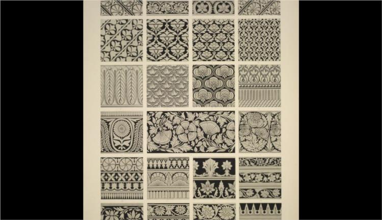 Indian Ornament no. 1. Ornaments from metal work from the exhibitions of 1851 - Owen Jones